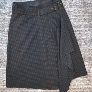 Benetton  |  Belted Pinstripe Skirt